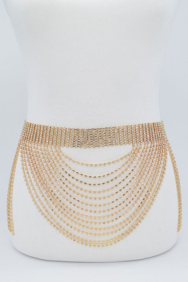 Rhinestone Multi Layered Drop Belt