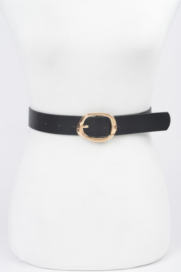 Faux Leather Metal Buckle Belt 
