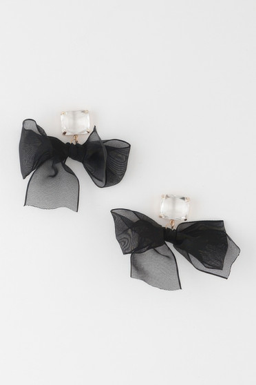 Black Bownot Dangle Earrings