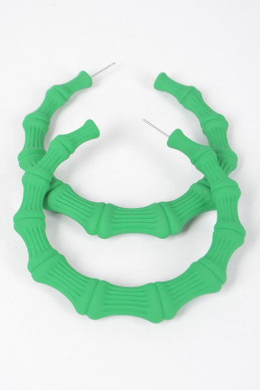 Color Paint Bamboo Shape Earring