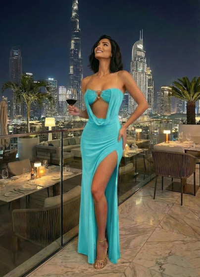 Dress,Floor-Length Evening Gown Maxi Dress