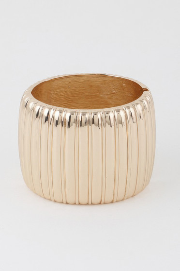 Wide Ribbed Cuff Bracelet