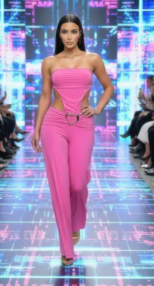 Side Cutouts Gold Heart-Shaped Wide-Leg Jumpsuit​