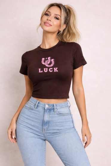 Lucky Horseshoe Graphic Cropped Tee​
