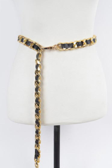 Faux Leather Oversized Chain Belt