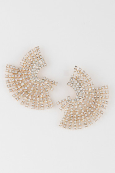 Multi Rhinestone Disk Earrings