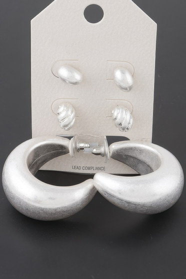 Textured Seashell Earrings Set