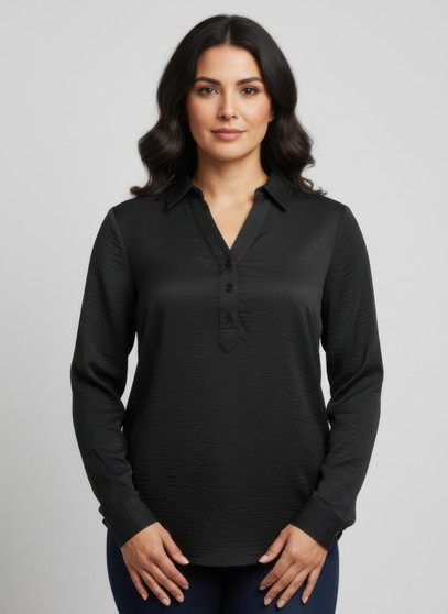 Ninety Solid Long Sleeve Blouse​