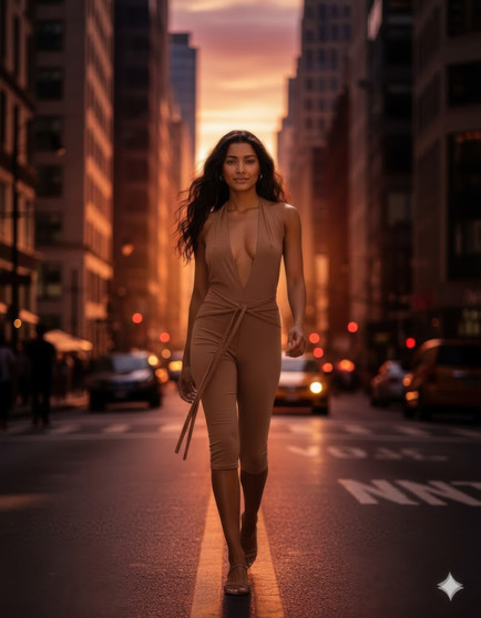 Capri Jumpsuit Openback Tie Neck