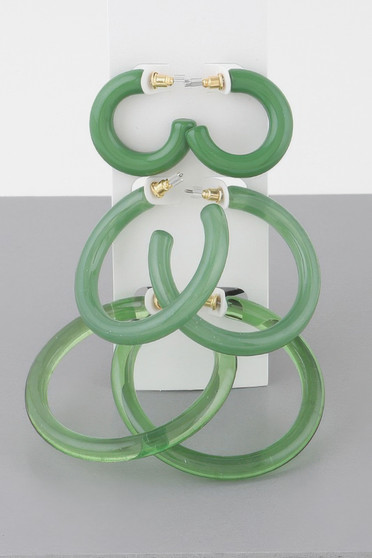 Multi Solid Hoop Earrings Set