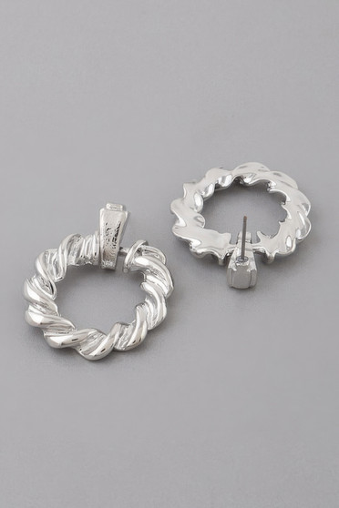 Twisted Rope Disk Earrings