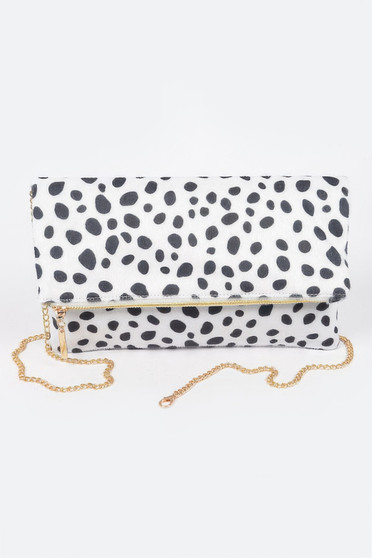 Faux Leo Skin Folded Bag