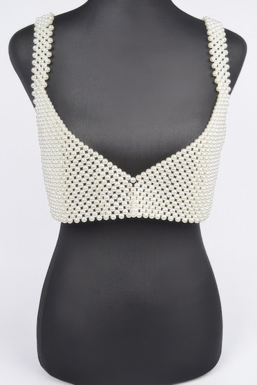 Faux Pearl Bralette