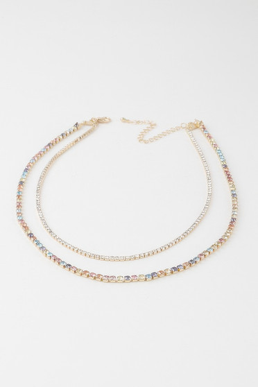 Double Rhinestone Necklace