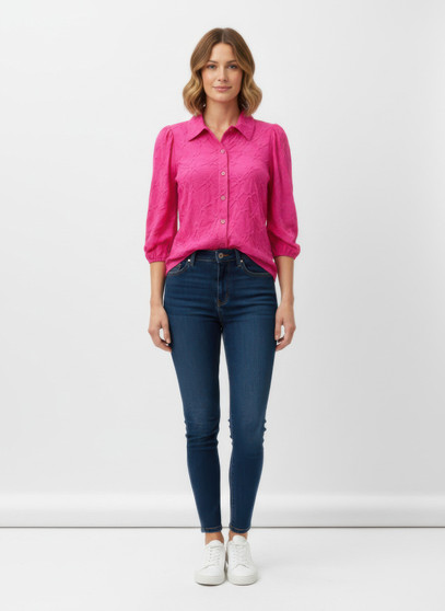 Rylee Moon Solid 3/4 Sleeve Blouse​