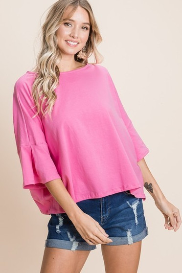 Solid Cotton Casual Top​​