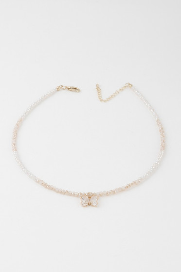 Crystal Butterfly Beaded Necklace