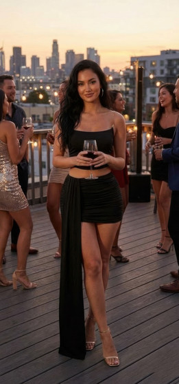 Sleeveless, Cropped Bodice Skirt Set​​