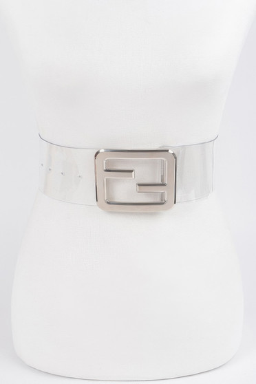 Metal Buckle Clear Belt