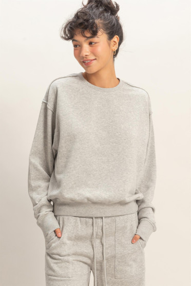 Raw Edge Detail Burnout Sweatshirt​