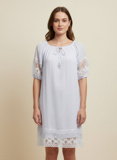 Mlle Gabrielle Solid Short Sleeve Dress​