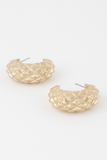 Quilted Hoop Earrings