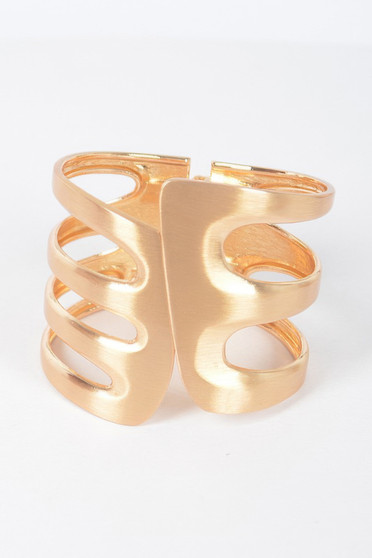 Metal Spring Hinge Cuff Bracelet