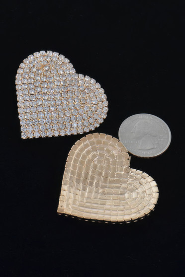 Rhinestone Heart Stud Earring