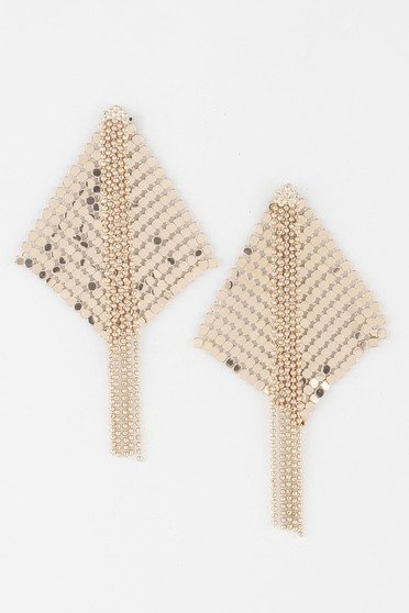 Abstract Bead Drop Diamond Earrings