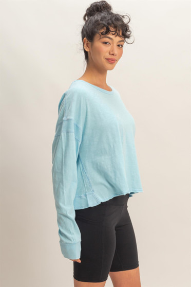 Cross Detail Open Back Long-Sleeve Top​​​​​​​​​