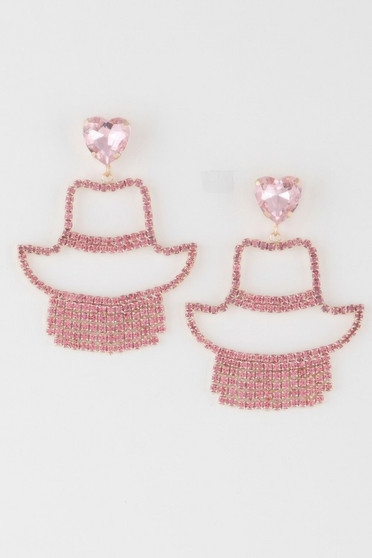 Rhinestone Heart Girl Earrings