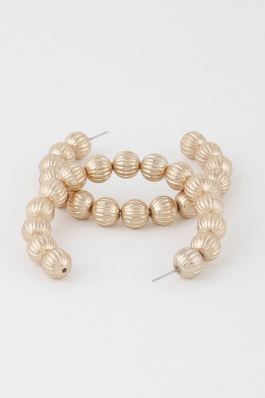 Ornament Beaded Hoop Earrings