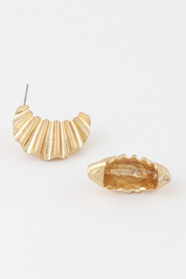 Crinkle Crescent Stud Earrings