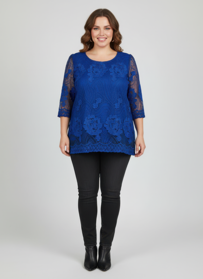 Elegant Floral Lace Sleeve Blouse​​​