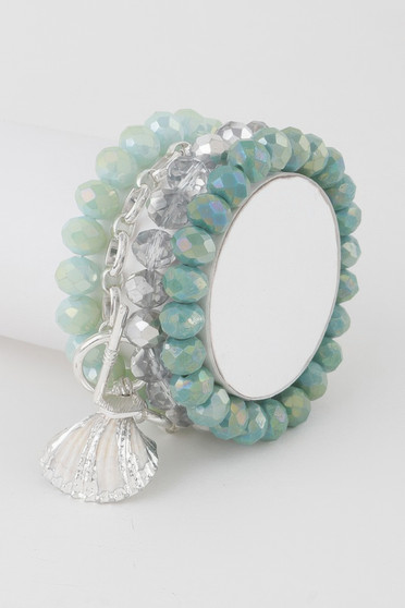 Multi Seashell Crystal Bracelet