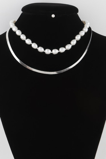 Stone Snake Chain Necklace