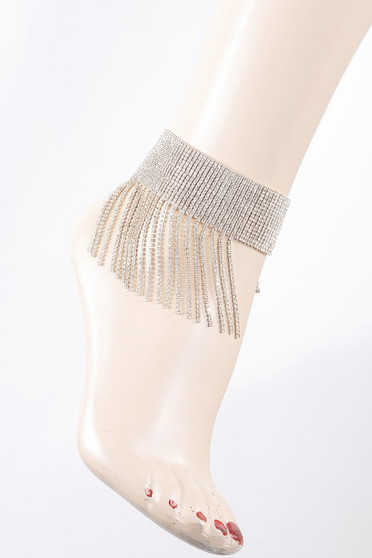 Jeweled Rhinestone Drop Anklet
