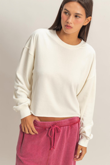 Cropped Mineral Wash Sweatshirt​​​​​​