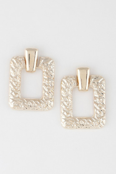 Hammered Frame Cut Earrings