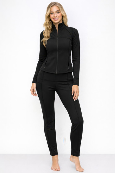 Athletic Workout Lounge Zip Up Jacket And Pant Set​