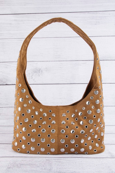 Fame Multi Rivet Studded Shoulder Bag