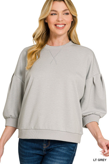 Zenana Scuba Dolman Sleeve Sweatshirt