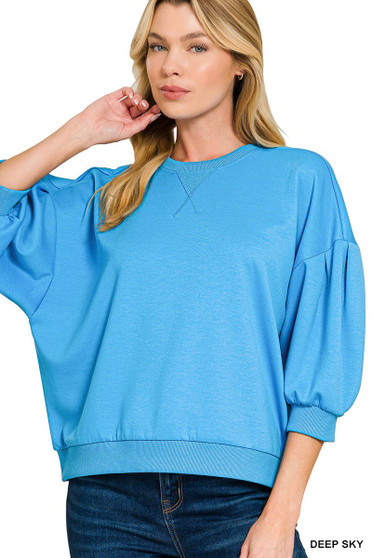 Zenana Scuba Dolman Sleeve Sweatshirt