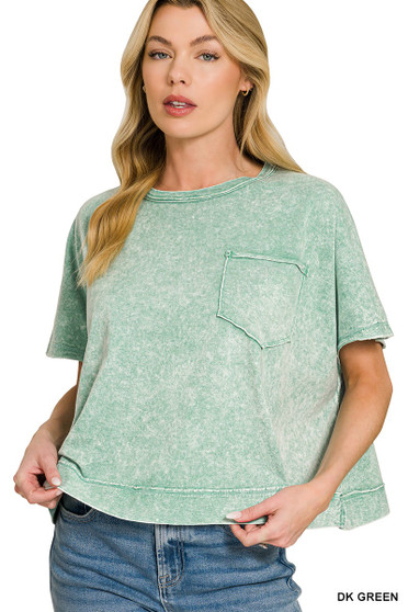 Zenana Halo Washed Oversized Top