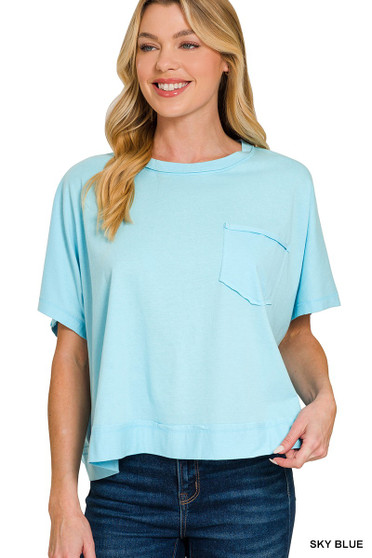 Zenana Exposed Seam Boxy Top