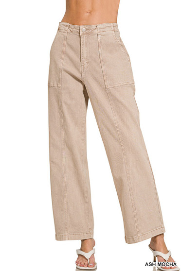 Zenana Straight Leg Utility Pocket Jeans