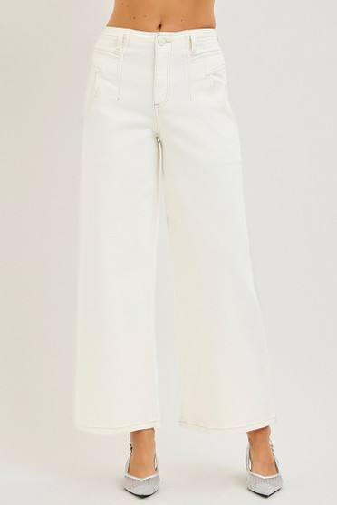 RISEN High Rise Ankle Wide Pants
