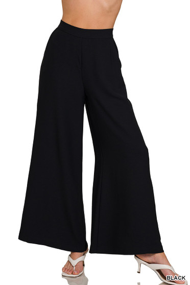 Zenana Relaxed Fit Elastic Waisted Wide Leg Pants