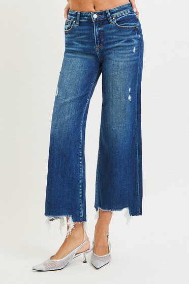 RISEN High Rise Crop Wide Leg Jeans