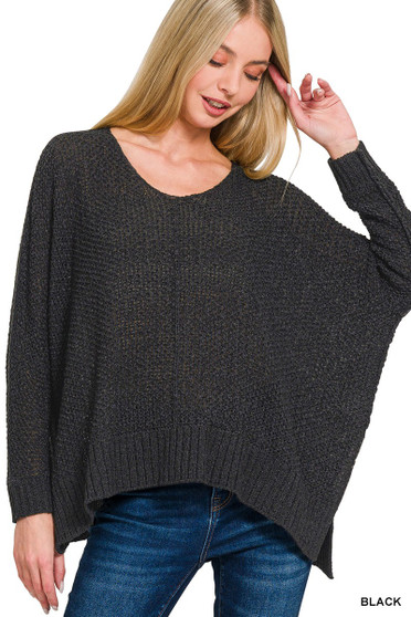 Zenana Dolman Sleeve V-Neck Sweater